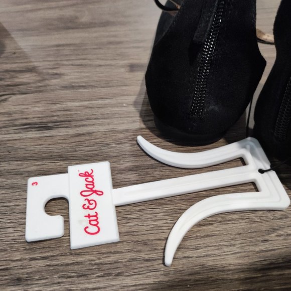 Cat & Jack ballerina shoes black suede with zip up back girls' size 3 NWT - Picture 12 of 12